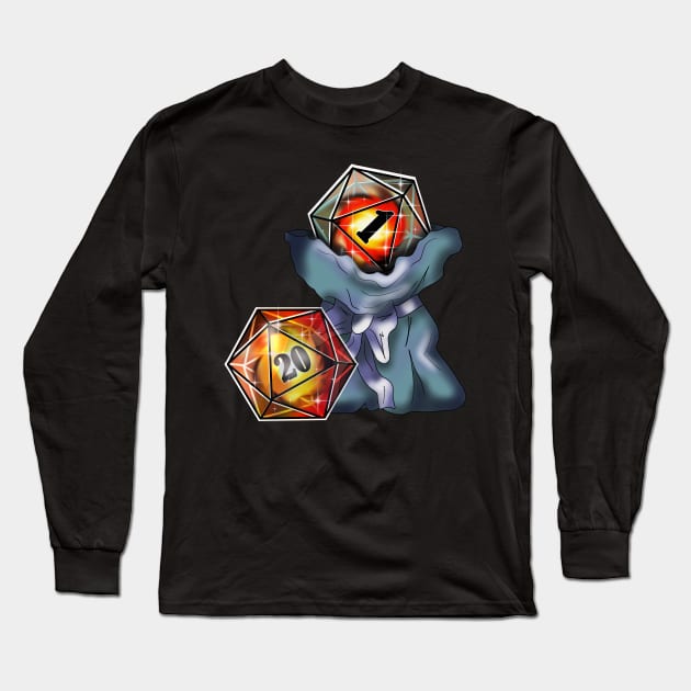 D20 natural 20 and natural 1 dnd dice Long Sleeve T-Shirt by cuisinecat